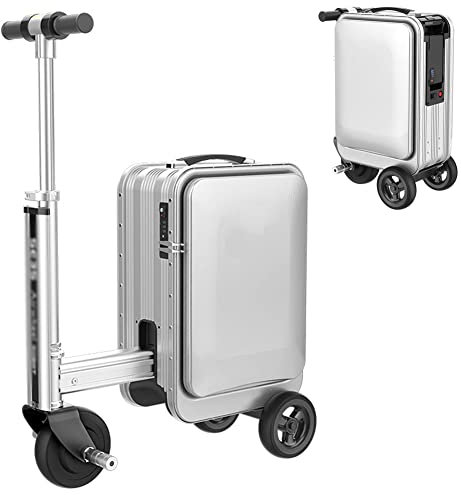 XNYXLPP Bagage Intelligent – ​​Valise d'embarquement roulante, Valise motorisée avec Serrure USB, Chargeur de Voyage et Grande capacité, Parfaite pour Les Adultes (Silver)