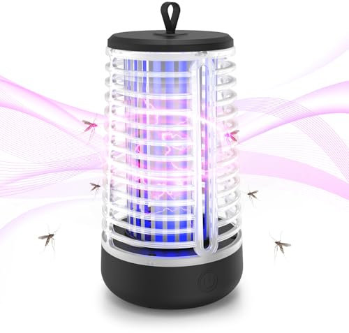 Mückenschutz Elektrischer Insektenvernichter, UV Mückenvernichter, Elektrischer Insektenvernichter mit Lichtsensor, Elektrische Mückenfalle Mückenlampe für Schlafzimmer Camping Garten Innen und Aussen
