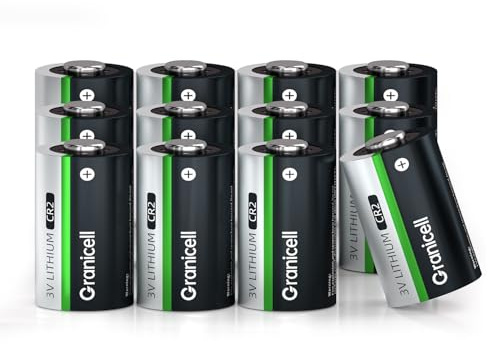 Granicell CR2 Lithium Batterien 12-Pack - 900mAh 3V Hochleistungs-Batterien Nicht wiederaufladbar für Kameras, Golfentfernungsmesser, Taschenlampen & Elektronische Geräte