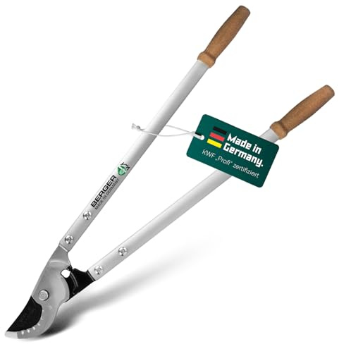 BERGER Bypass Astschere C4200 | Klassik-Astschere 60 cm | Mit weichem Korkgriff, Fixierkerben & Ölreservoir | Für Grünschnitt | Schneidkopf aus Hochleistungsstahl | KWF-zertifiziert