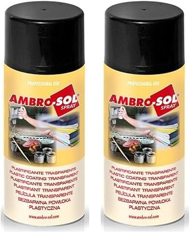 Ambro-Sol - Plastificante transparente en spray - 400 ml - Protección contra corrosión - Aplicación sobre metal, madera, plástico y más (Paquete de 2)