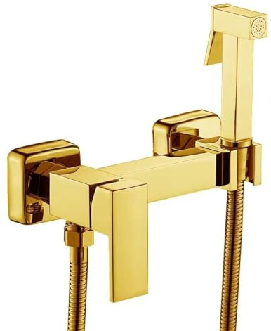 FQYEP Pulvérisateur De Bidet Portable Carrés,Pulvérisateur Douchette Toilette Mural Corps De Valve En Laiton Adapté Au Nettoyage Des Animaux Domestiques/Soins Personnels,Titane