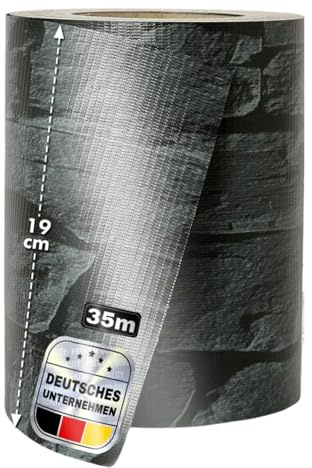 casa pura | Écran d'intimité PVC | Bandes Brise-Vue, Rouleau Occultant, Résistant au Vent et au Soleil | 20 Clips de Fixation Inclus | Idéal pour Jardin et Balcons | Ardoise, 20 cm x 35 Mètres