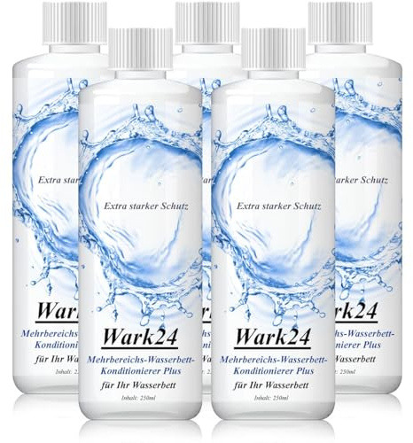 Wark24 Wasserbett Conditioner 5x 250 ml, Konditionierer gegen Gerüche und Algen für alle Wasserbetten, hygienische Pflege mit 20% Wirkstoff, Made in Germany