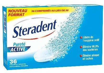 Stéradent - Comprimés Nettoyants Pureté Active Le Paquet De 36 Comprimés - Vendu par pièce - Livraison Gratuit en France