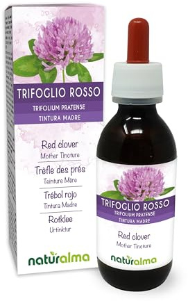Trèfle des prés ou Trèfle violet (Trifolium pratense) herbe avec fleurs Teinture Mère sans alcool Naturalma - Extrait liquide gouttes 120 ml - Complément alimentaire - Végétalien ou végan