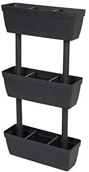 Kreher Pflanzpyramide, Pflanzregal, Wandregal für Pflanzen in Anthrazit. Maße (BxTxH): 50 x 17 x 100 cm