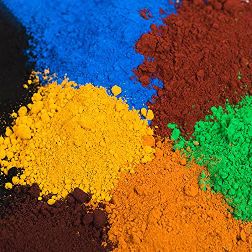 GOODTAKE 7 Colors Iron Oxide Powder | Concrete Pigment | Concrete Color Pigment For Cement, Brick, Tile, Clay, Lime, Mortar, Grout, Plaster | Cement Dye - 4 oz Each Bottle
