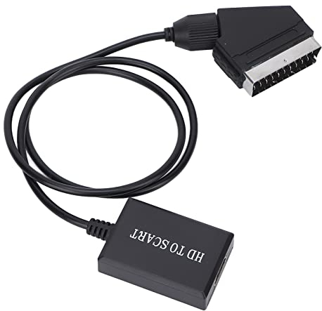 wendeekun Adaptador Convertidor de Video HDMI, Convertidor HDMI a SCART Adaptador de Video de Interfaz Multimedia HD, sin Necesidad de Controladores, Plug and Play