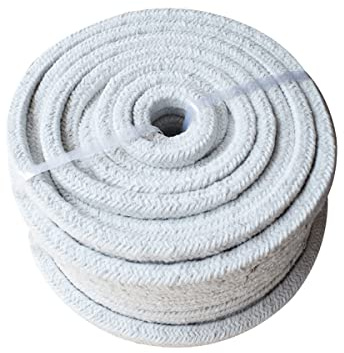 Jonoisax Keramikfaser-Verpackungs-Antitemperatur-Holzofen-Heizungs-Türdichtungsdichtung, 22 * 22 mm geflochtene Heißsiegelstreifen-feuerfeste Füllung,3 M
