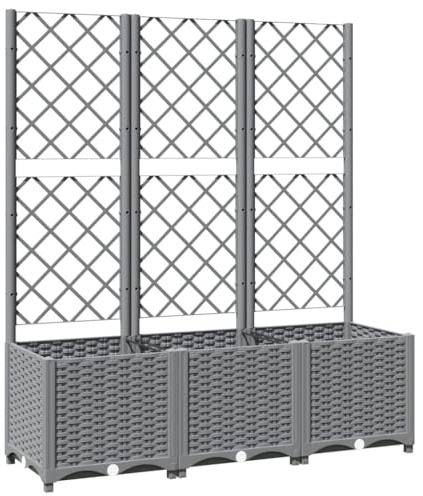 vidaXL Jardinera con Enrejado PP Gris Claro 120x40x136 cm, Jardinera, arriate Elevado, macetero, macetero con Enrejado, arriate, macetero de Exterior