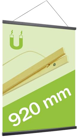 SPRINTIS Posterleiste 92 cm, holz, schwarz, magnetische Posterschiene im XL Format, Poster Aufhänger als gestalterisches Element