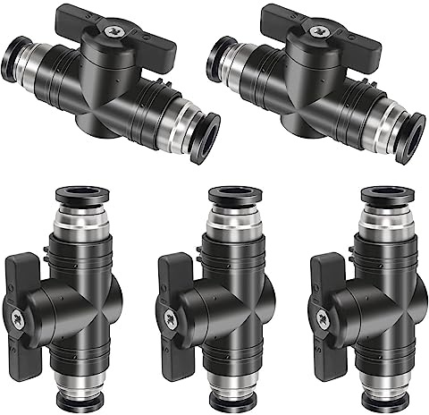 Lot de 5 connecteurs pneumatiques 8 mm - Robinet d'arrêt pneumatique à air comprimé - Cordon rond - Tuyau pneumatique - 8 mm - Raccord pneumatique - Tête directe pneumatique pour raccord rapide à gaz