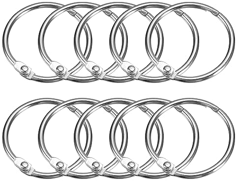 QUARKZMAN 20 Stück Duschvorhangringe - Karbonstahl Runde Schnapp Gardinenringe mit Haken 1.22 Lose Blatt Binderinge für Dusche Vorhang Stangen (Silber)