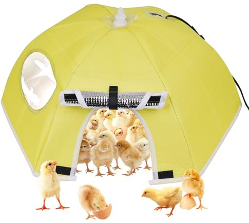 MOGOULUA Hühnerstall Heizung 80W Wärme Hühner 80℃ Küken Brooder Heizzelt für Hühnerstall Inkubator Brutautomat für Hühner Geflügel Faltbares Heizzelt für Enten Kätzchen Welpen Haustiere