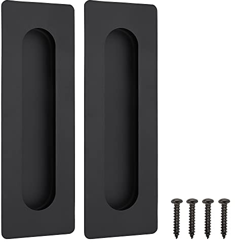 Malimali Paquete de 2 manijas de puerta corredera empotradas de acero inoxidable, manijas de puerta empotradas de 180 mm, tiradores de dedo para puerta de bolsillo, puerta de armario, puerta de