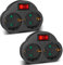 EXTRASTAR Adattatore 2 in 1 con interruttore e 2 prese Schuko, adattatore Regleta, fino a 3680 W, 16 A/250 V, nero, 2 pezzi
