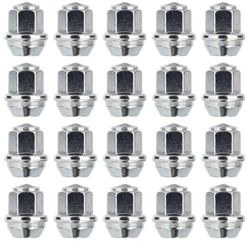 RYBO Radmuttern für Alufelgen, M12 x 1,5, Kegel, 19 mm, Sechskant, passend für Ford Alufelgen und mehr, 20 Stück