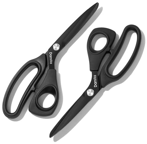 Damita Tijeras de Costura 22,5 cm Tijeras Multiusos Revestimiento de Titanio para Oficina, Cuero, Manualidades y Más - Paquete de 2