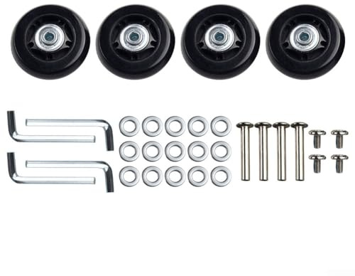 4 Stück 54 x 64 mm Gepäck-Räder, Gepäck, Koffer, Ersatzrad, Rollschuh-Reparatur (64 x 18 mm)