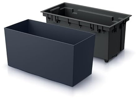 DIKEL Pot de Fleurs allongé Urbi - DUC400 + Argile expansée 1l + Insert - 185x395x195mm - Anthracite