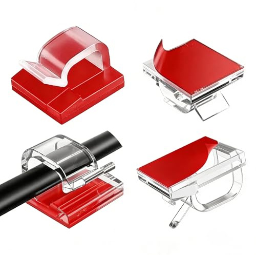 120-Piece R-Type Adhesive Cable Clips for Wire Management