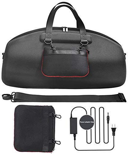 Étui de Transport Rigide Antichoc en EVA avec Sac de Chargeur pour Boombox 2, Pochette de Rangement étanche à la Poussière pour Haut-Parleur Portable (Black)