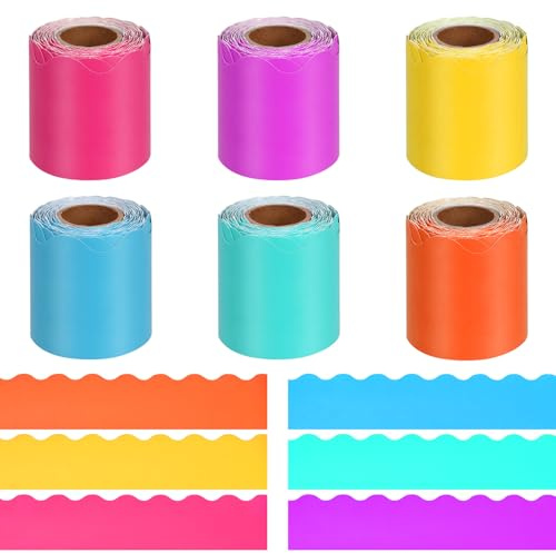 Swpeet Bordes coloridos para tablón de anuncios, adornos festoneados, decoración de tablero de anuncios de otoño para decoración de aula de Acción de Gracias