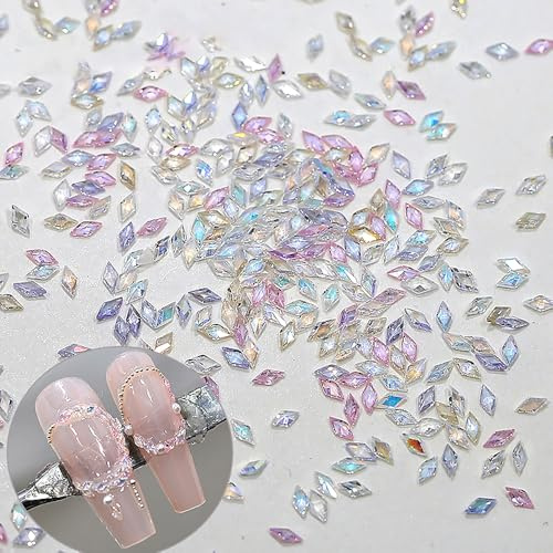 50 piccoli zirconi rombi con brillantini per unghie, colori misti, scintillii, strass per unghie, mini rombi per unghie, strass