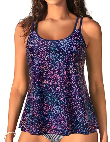Womens Flowy Tankini Tops Only - Modest Bathing Suit Loose Fit Swimsuit Swim Tops No Bottom 2025 (Available in Plus)