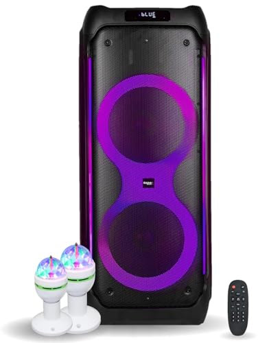 Ibiza - Pack Enceinte COLUMBA1200 Active Autonome USB Bluetooth 1200W - 2 Effets de Lumière Rotatif Disco Soirée Musique Anniversaire