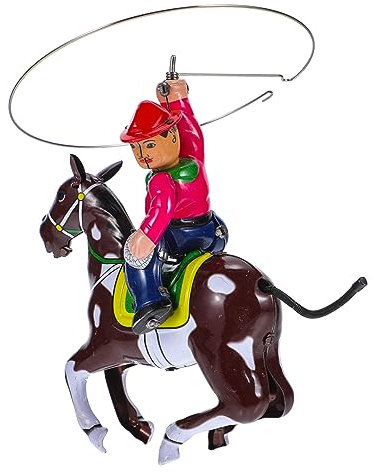 BESPORTBLE Vintage Wind up Toy for Boys and Girls Creative Cowboy Themed Tin Toy for Parties and Collectors Unique Children and Decor