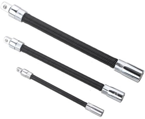 Extension Bar Set 1/2, 3/8 & 1/4 Flexible Spring Steel Socket Extension Industrial Replacement Anti-Drop Wrench Extender Tool Socket Set Wrench Extender Tool Tools
