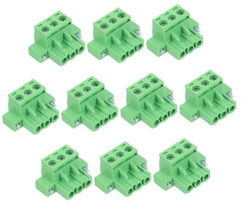 iplusmile 10 Stück Klemmen Drahtverbinder Leiterplatten Klemmenblock 3 Poliger Klemmenblock 3 Poliger Pitch Stecker 3 Poliger Leiterplatten Drahtverbinder Leiterplattenmontage