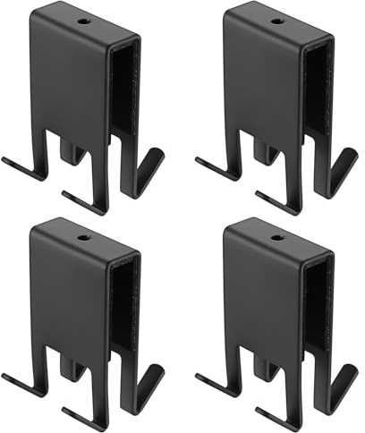 ANBEEISS 4 Piezas Perchero Puerta Baño, Ganchos Colgador Puerta, Gancho para Mampara de Ducha de Doble Cara, Gancho de Ducha Percha Puertas, Perchero para Puertas 5-10 mm para Colgar Ropa