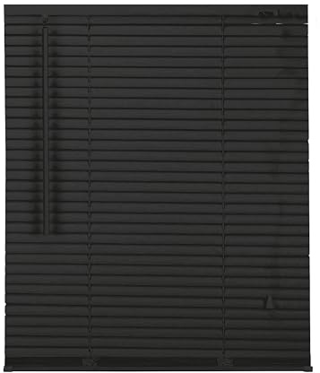APEX FURNISHINGS Made to Measure PVC Venetian Blinds - 25mm Slats Easy Fit Window Blinds Child Safe Fittings Windows Shutters for Home Office (Black 90W x 213L cm)