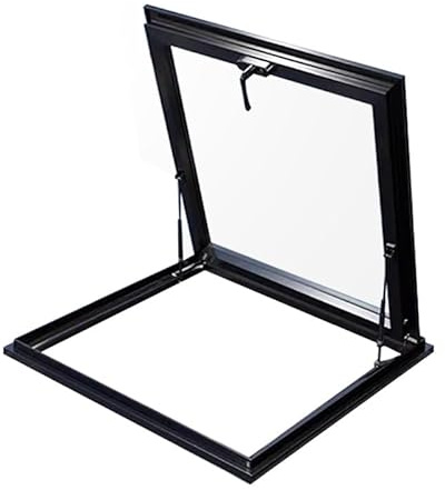 Toit Fenêtre De Toit Skylight Fenêtre Avec Double-couche De Verre Trempé,Puits De Lumière Pour La Ventilation Des Combles,Couvertures De Puits De Lumière Personnalisables(LxW 55x55cm/21.7x21.7in)