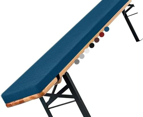 Outdoor/Indoor Bench Cushions 75x16x2in, Non-Slip Rectangular Seat Pad with Zipper for Deck Chairs, Beer Tents, Swings, Bay – Blue, Multiple
