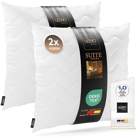 LILENO HOME 2er Set Kissenfüllung 60 x 60 cm - 95°C waschbares Innenkissen | geeignet für Allergiker - Polyester Kisseninlet als Sofa Kissen, Couchkissen, Cocktailkissen und Kopfkissen
