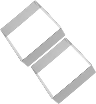 LIFKOME 2 pezzi Stampi Quadrati in Acciaio Inossidabile per Mousse e Dolci Anelli da Forno Antiaderenti Riutilizzabili Facili da Pulire e Biscotti Forme Quadrate Resistenti per Torte e