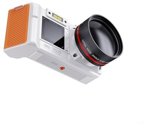 Cámara digital 4K de 96 MP con enfoque automático, cámara sin espejo con HD de 3.5 pulgadas, zoom digital 50X, cámara digital compacta de hasta 512 G, tarjeta para adolescentes principiantes (blanco)