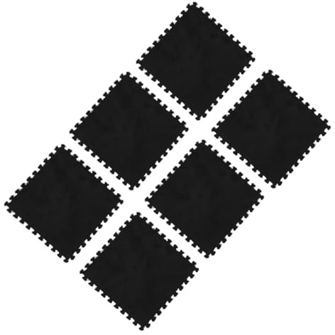 Toyvian 6 Piezas Colchonetas de Suelo Reemplazables Almohadillas Puzzle Multifuncionales para Hogar Oficina y Escuela Suave y Cómoda Alfombra Tatami Negra con Bordes Incluidos