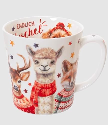 Kaffeebecher Kuschelparade, Kaffeetasse Tassen Teetassen Kaffeepott Henkelbecher, Tiere kuscheln