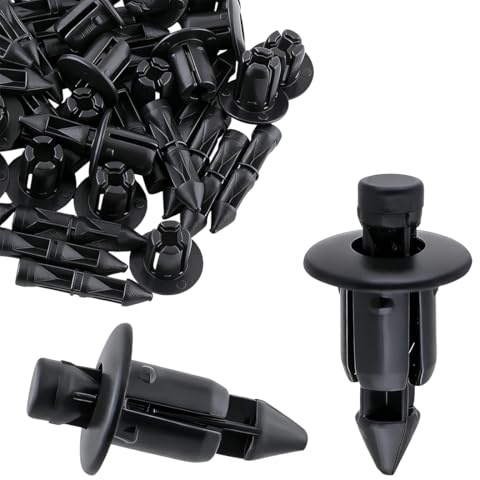 LONZIKP 100 Rivetti in Plastica per Fissaggio, Rivetti a Espansione, Adatti per Auto, Honda, Yamaha, Suzuki, Kawasaki ECC., Clip Rivetto in Plastica (Diametro 6 mm) (Nero)