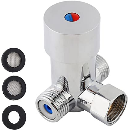 SIXRUN Thermostat-Mischbatterie G1/2 mit Messingkörper, wassergemischtes Thermostatventil für Dusche und Bad – präzise Temperaturregelung, Rückflussverhinderung, einstellbare Warmwassertemperatur