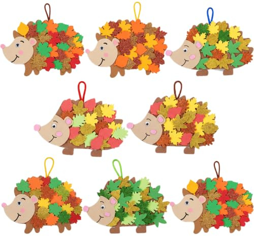 8 Stück Filz Igel Set Herbst Basteln Bastelset, Herbst Basteln mit Kindern | Filz Material, Herbstdekoration Basteln, Moosgummi Bastelset, Deko Herbst, Innenraum Gestaltung, Saisonale Projekte