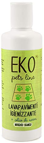 eko pets line DETERGENTE IGIENIZZANTE Pavimenti per Ambienti con Animali Domestici - con Olio di NEEM - Muschio Bianco - ml 500