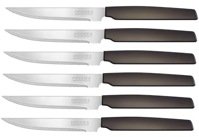 Pedrini coltelli bistecca linea active manico marrone (blister 6 pezzi)