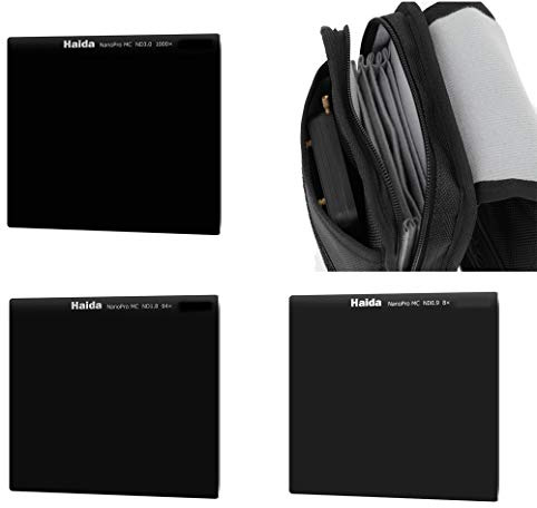 HAIDA NanoPro MC ND Serie 100 Graufilterset II- ND 0.9 (8X) - ND 1.8 (64x) - ND 3.0 (1000x) inklusive Haida Filtertasche