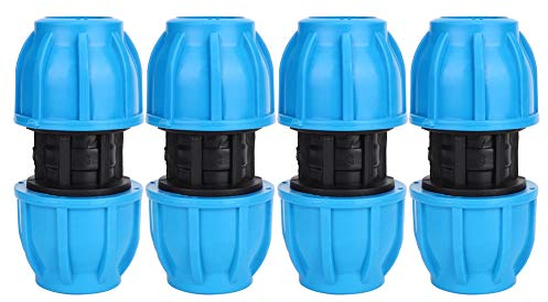 Water Pipe Connectors, 4Pcs PE Plastic 25mm to 25mm Straight Hose Pipe Connector Garden Hose Connector Pipe Connection Fitting Hose Adapter Garden Hose Attachments